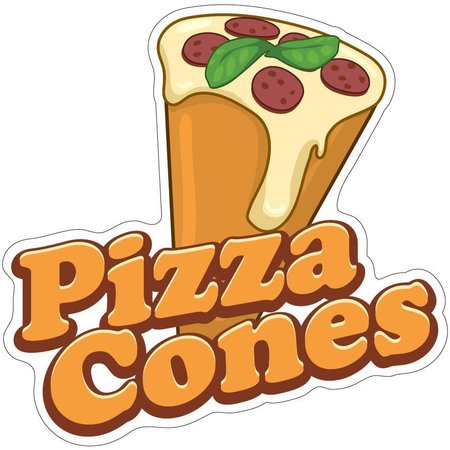 SIGNMISSION Pizza Cones Decal Concession Stand Food Truck Sticker, 12" x 4.5", D-DC-12 Pizza Cones19 D-DC-12 Pizza Cones19